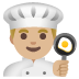 👨🏼‍🍳 man cook: medium-light skin tone display on Google